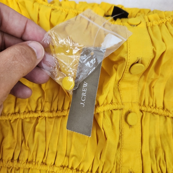 J Crew Re-Imagined Yellow Ruched Cropped Top Size Small - Picture 5 of 11